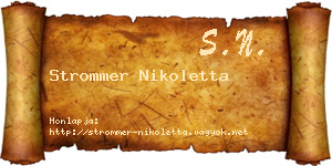 Strommer Nikoletta névjegykártya