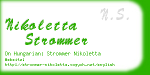 nikoletta strommer business card